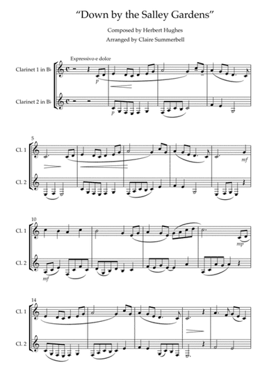 Down by the Salley Gardens - Clarinet Duet (arr. Claire Summerbell)