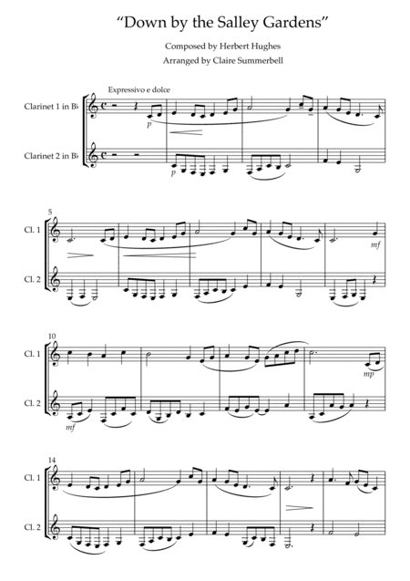 Down by the Salley Gardens - Clarinet Duet (arr. Claire Summerbell)