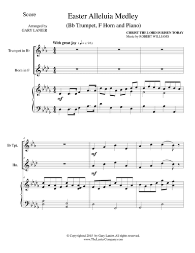 EASTER ALLELUIA MEDLEY (Trio – Bb Trumpet, F Horn/Piano) Score and Parts (arr. Gary Lanier)