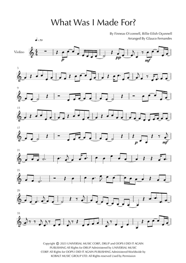 What Was I Made For? (arr. Glauco Fernandes)