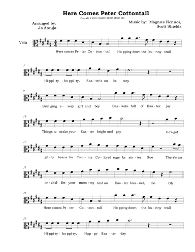 Here Comes Peter Cottontail (arr. Jo Araujo)