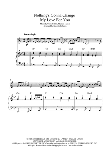 Nothing's Gonna Change My Love For You (arr. Kaiserin Rebecca)