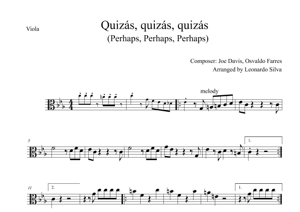 Quizas, Quizas, Quizas (perhaps, Perhaps, Perhaps) (arr. Leonardo Silva)