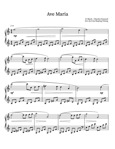 Ave Maria J S Bach - Gounod (arr. Lisa Ruping Cheng)
