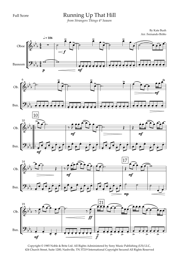 Running Up That Hill (arr. Fernando Britto)