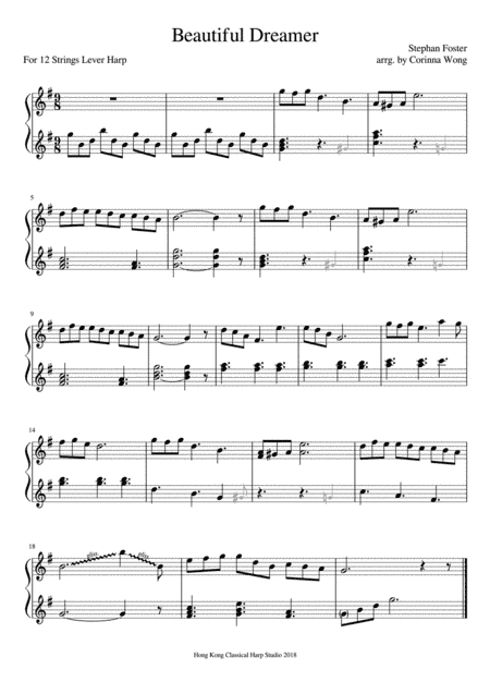 Beautiful Dreamer, Stephen Foster - Harp Solo (arr. Corinna Wong)