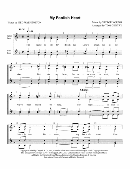 My Foolish Heart (arr. Tom Gentry)