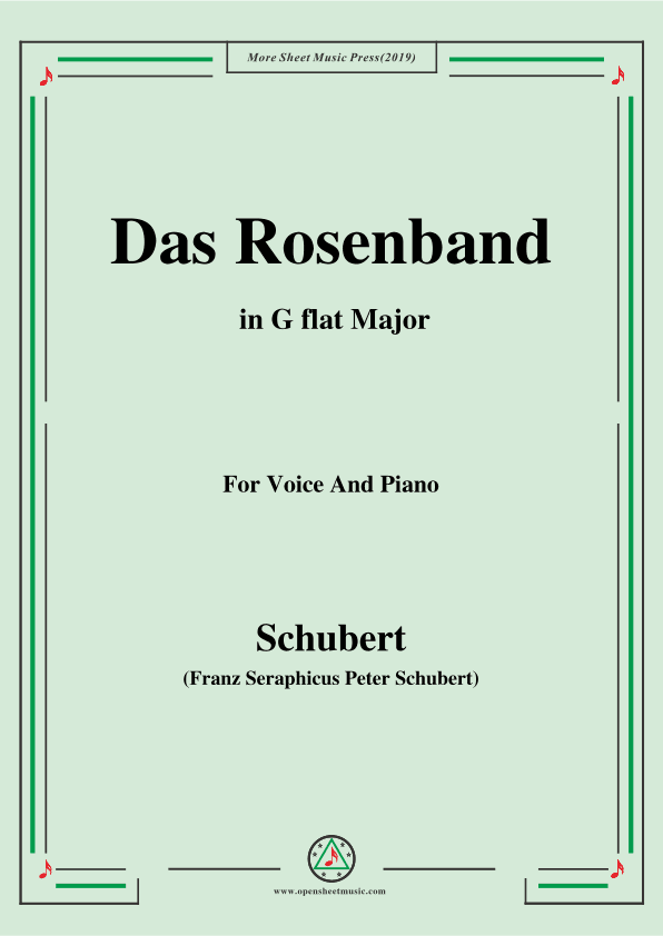 Schubert-Das Rosenband(The Rosy Ribbon),Ver.II,in G flat Major (arr. OSM Press)