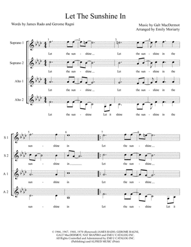 Let The Sunshine In (arr. Emily Moriarty)