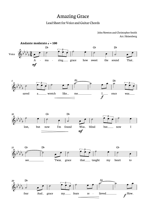 Amazing Grace (arr. Heisenberg)