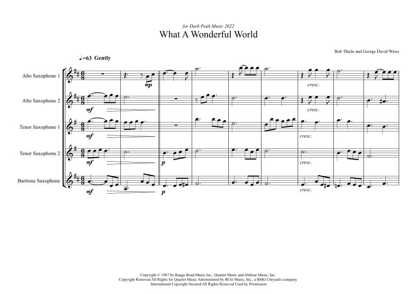 What A Wonderful World (arr. Carl Raven)