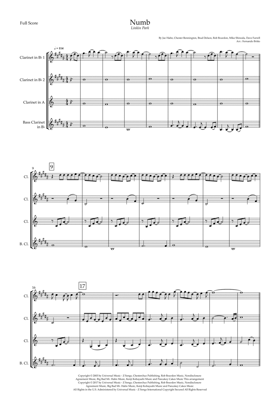 Numb (arr. Fernando Britto)