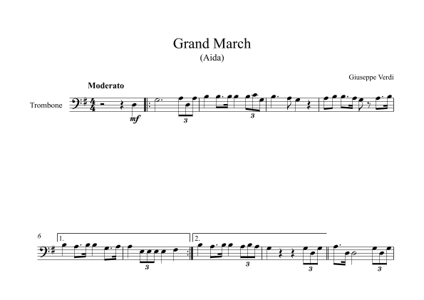 Grand March (Aida) - Giuseppe Verdi (Trombone) (arr. Digital Book Music)