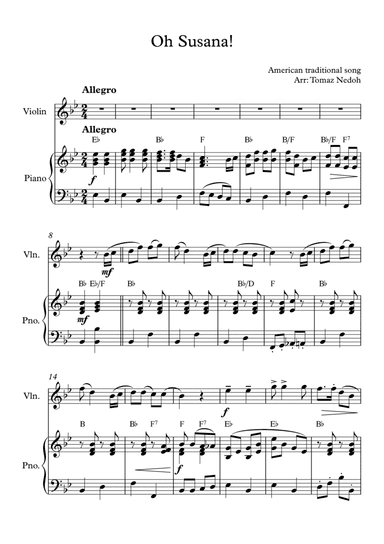 Oh Susana (arr. Tomaz Nedoh)