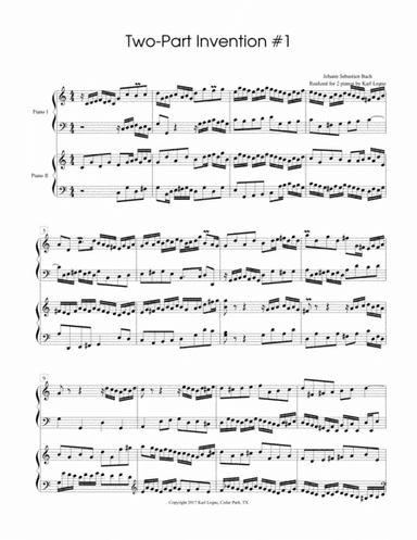 Two-Part Invention #1 (arr. Karl Logue)