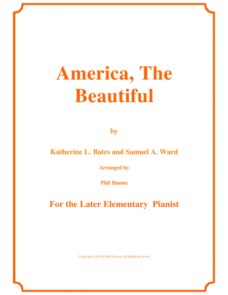 America, The Beautiful-Later Elementary (arr. Phil Hamm)