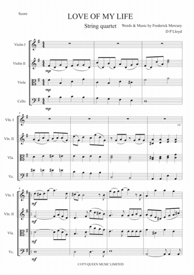 Love Of My Life (arr. Darren Lloyd)