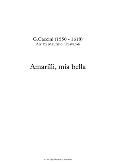 Amarilli, mia bella (arr. Maurizio Chiavaroli)