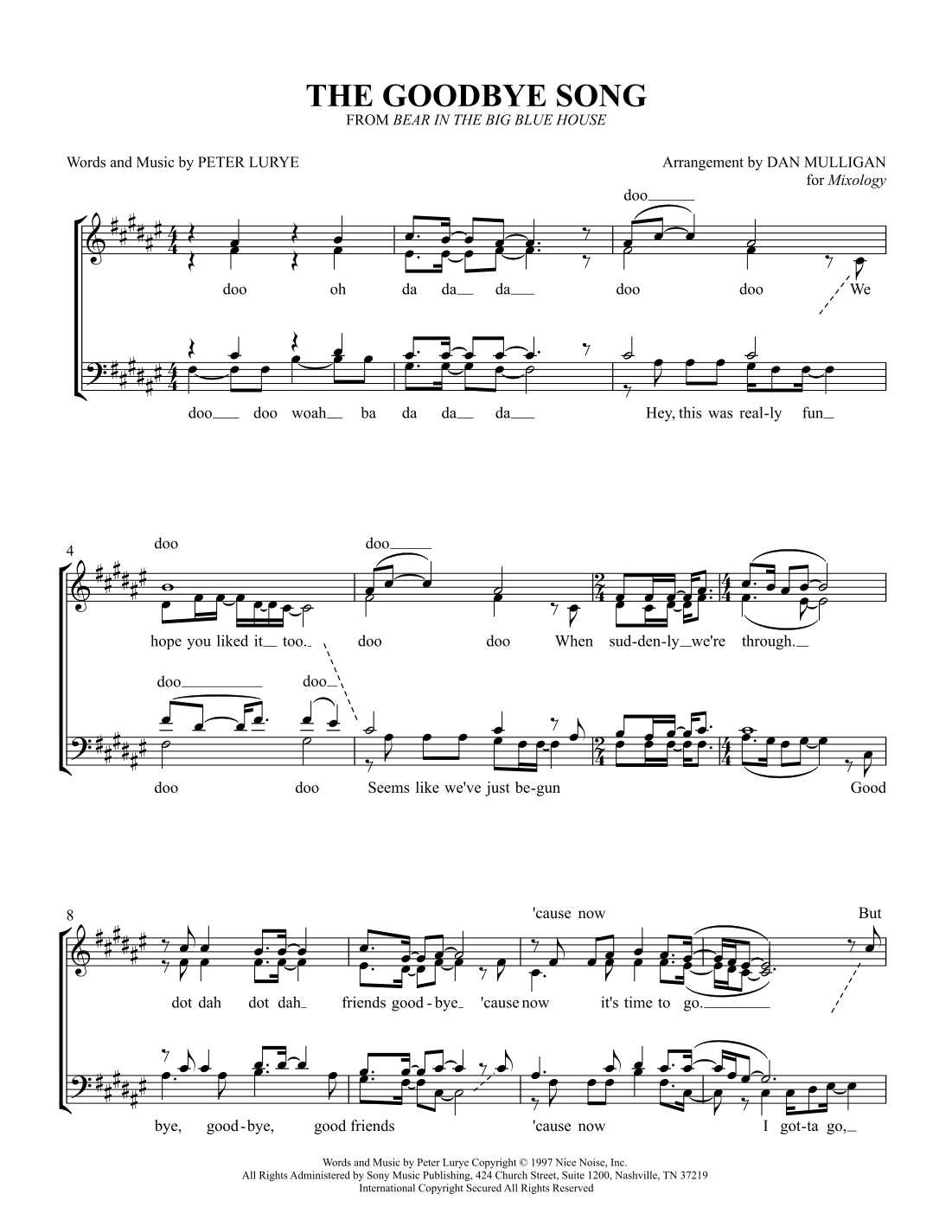 The Goodbye Song (arr. Dan Mulligan)