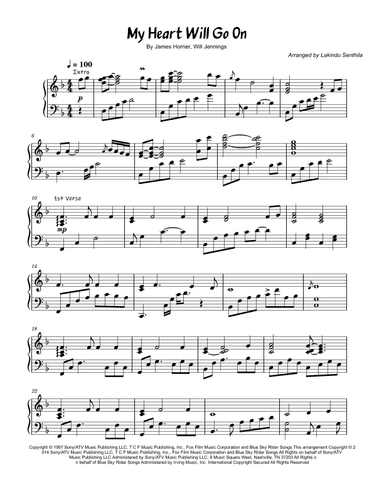 My Heart Will Go On (love Theme From 'titanic') (arr. Lakindu Senthila)