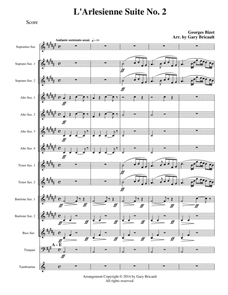 L'Arlesienne Suite No. 2 (arr. Gary Bricault)