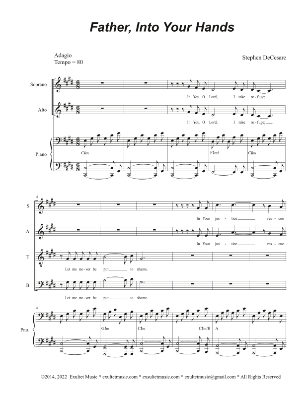 Father, Into Your Hands (Vocal Quartet - (SATB)