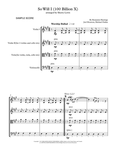 So Will I (100 Billion X) (arr. Sherry Lewis Publishing)