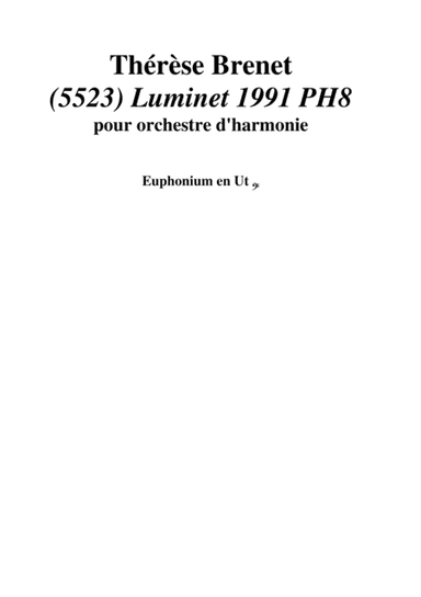 Thérèse Brenet: (5523) Luminet 1991 PH8 for concert band, C euphonium/baritone part, bass clef