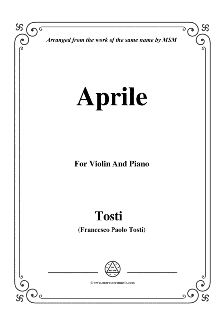 Tosti-Aprile, for Violin and Piano (arr. MSM)