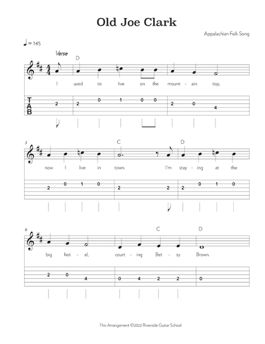 Old Joe Clark (arr. Riverside Guitar School)