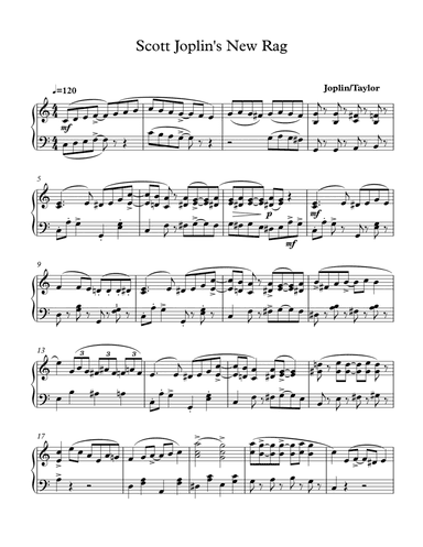 Scott Joplin's New Rag (arr. Paul Taylor)