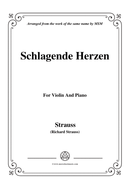 Richard Strauss-Schlagende Herzen, for Violin and Piano (arr. MSM)