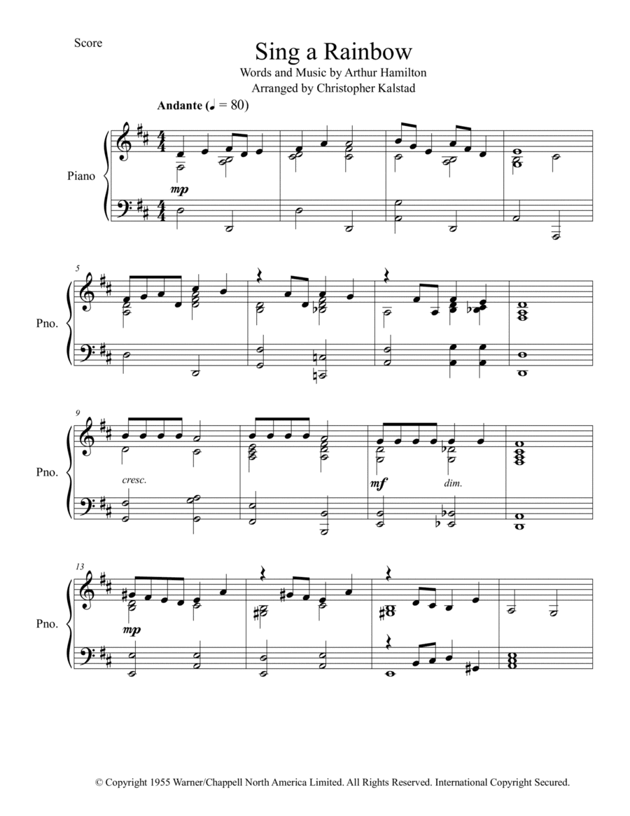 Sing A Rainbow (arr. Christopher Kalstad)