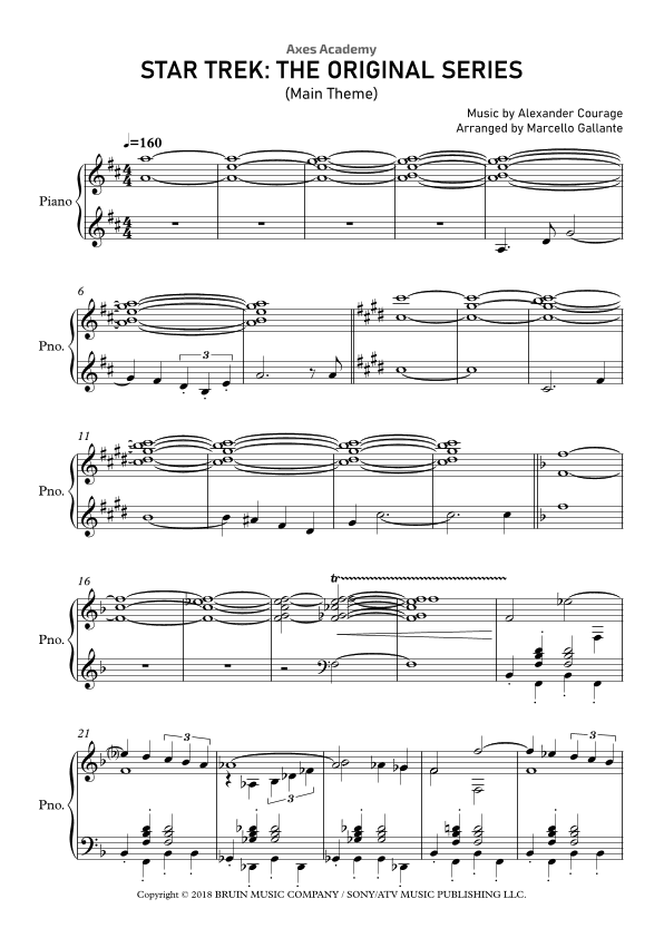 Star Trek - Main Title (t.v.) (arr. Marcello Gallante)