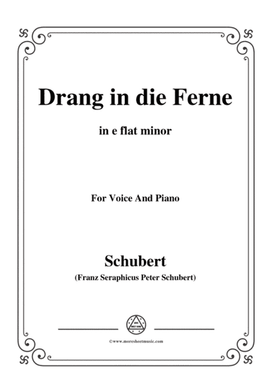 Schubert-Drang in die Ferne,Op.71,in e flat minor,for Voice&Piano (arr. MSM)
