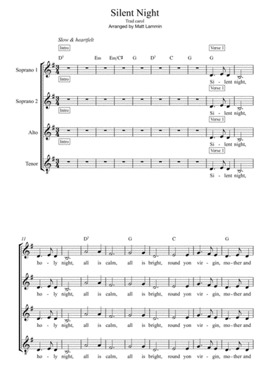 Silent Night SSAT (arr. Matt Lammin)
