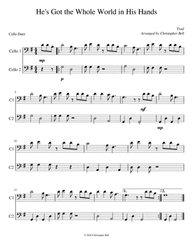He's Got the Whole World in His Hands - Cello Duet (arr. Christopher Bell)