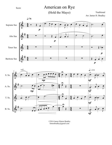 American on Rye (Hold the Mayo) (arr. James H. Bradley)