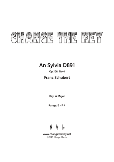 An Sylvia - A Major (arr. Change the Key)
