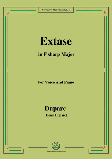 Duparc-Extase in F sharp Major,for Violin and Piano (arr. MSM)