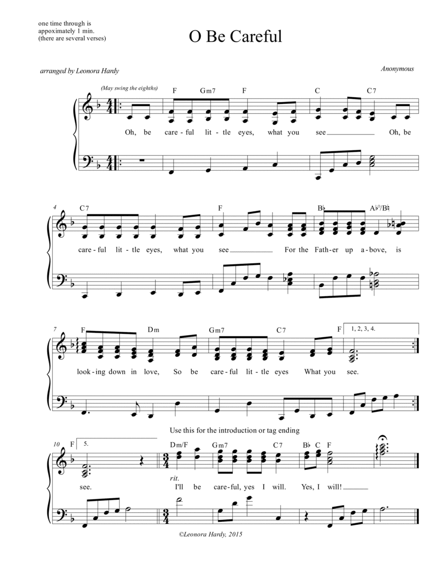 O Be Careful (arr. Leonora Hardy)