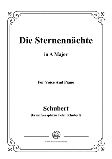 Schubert-Die Sternennächte,Op.165 No.2,in A Major,for Voice&Piano (arr. MSM)