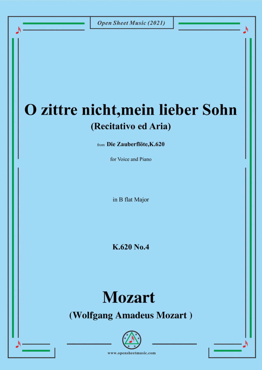 Mozart-Recitativo ed Aria:O zittre nicht,mein lieber Sohn,K.620 No.4,in B flat Major,from 'Die Zaube (arr. Open Cloud)