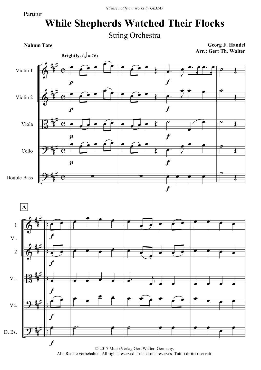 While Shepherds Watched Their Flocks (arr. Gert Th. Walter)