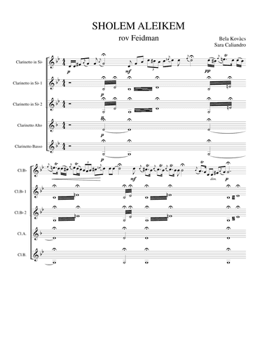 Shalom Aleikem (arr. Sara Caliandro)