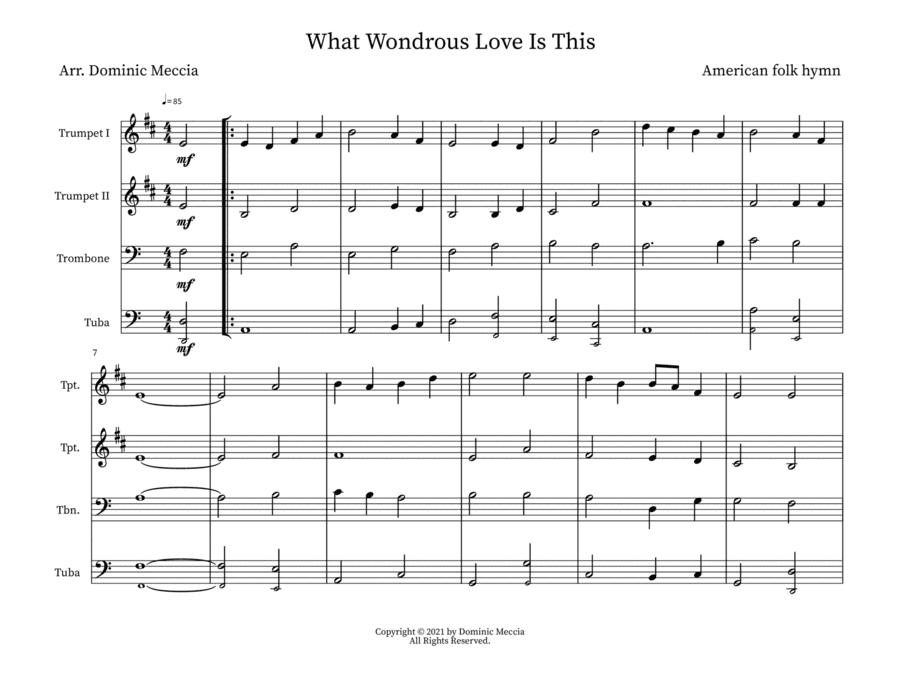 What Wondrous Love Is This (arr. Dominic Meccia)