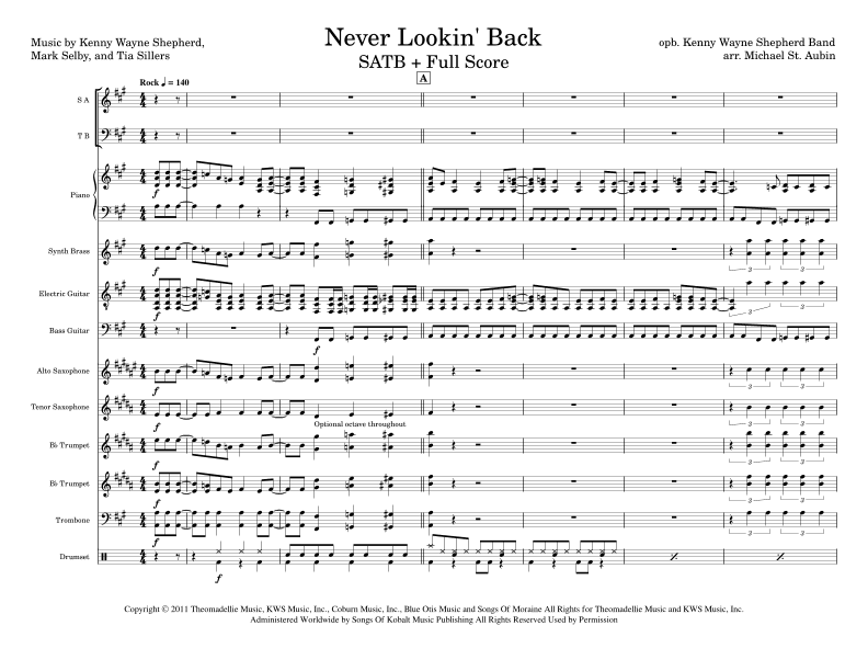 Never Lookin' Back (arr. Michael St. Aubin)