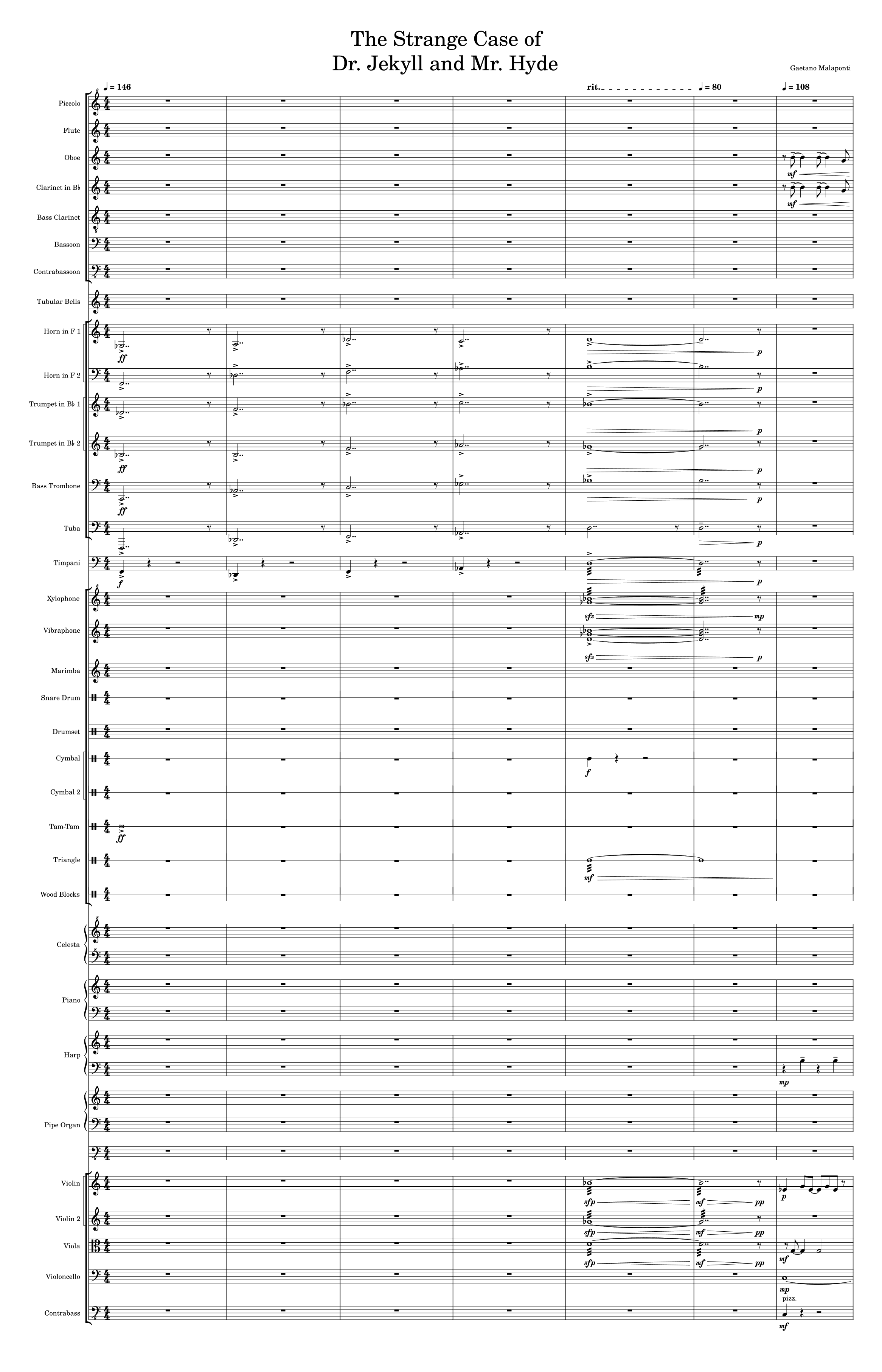The Strange Case of Dr Jekyll and Mr Hyde  - Score Only