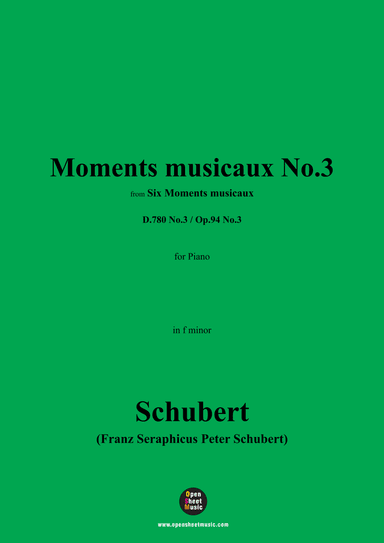 Schubert-Moments musicaux No.3 (arr. OSM Press)