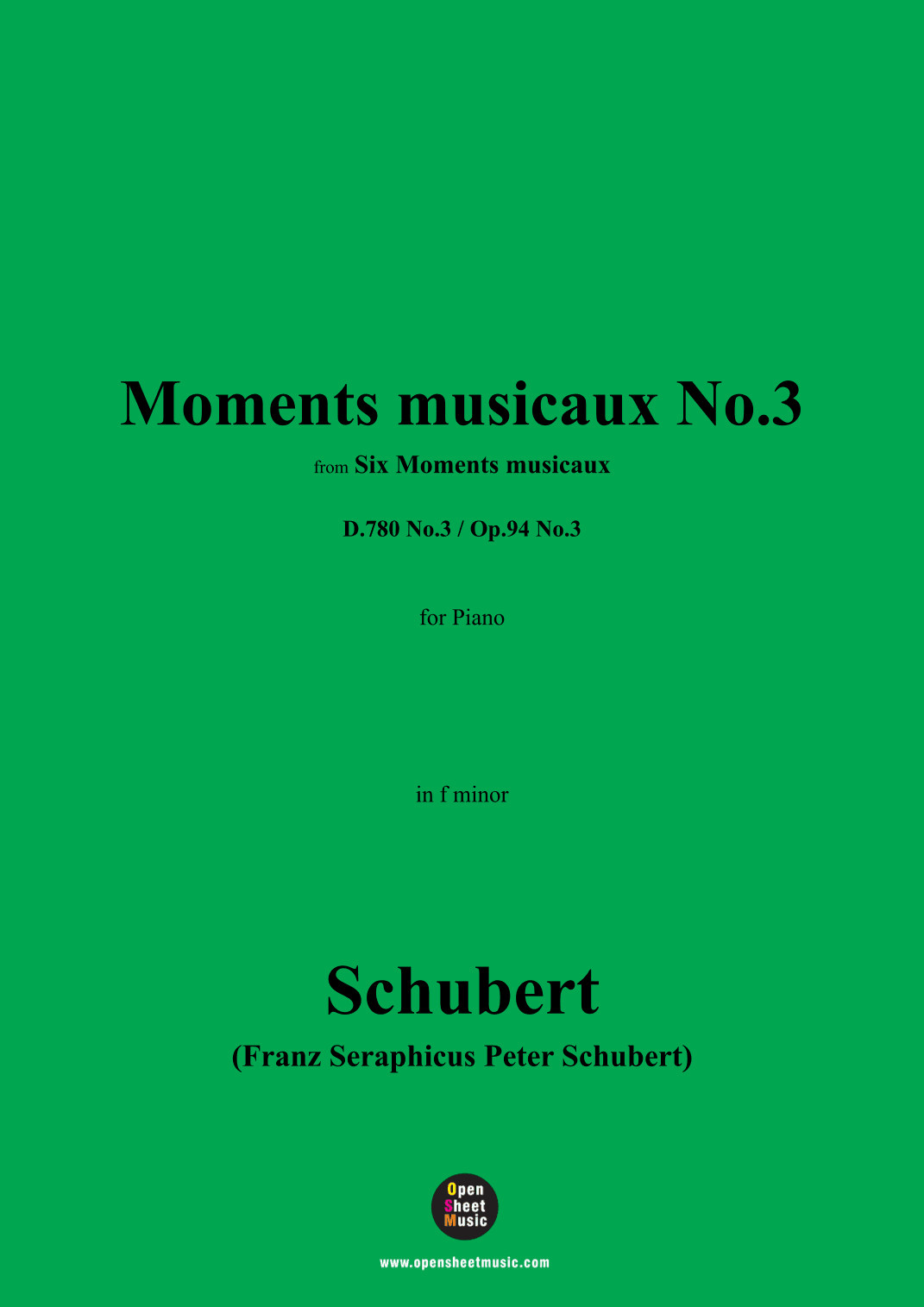 Schubert-Moments musicaux No.3 (arr. OSM Press)